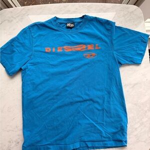 Diesel Bright Blue Tee with Orange Logo